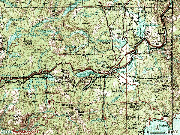 Zip code 96161 topographic map
