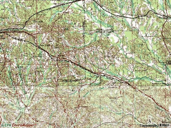 Zip code 36053 topographic map