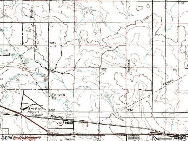 Zip code 80019 topographic map