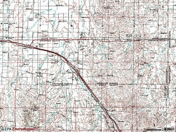 Zip code 80105 topographic map