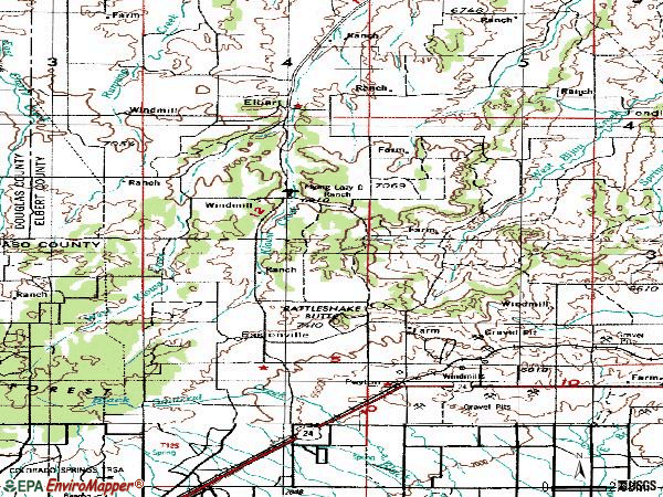 Zip code 80106 topographic map