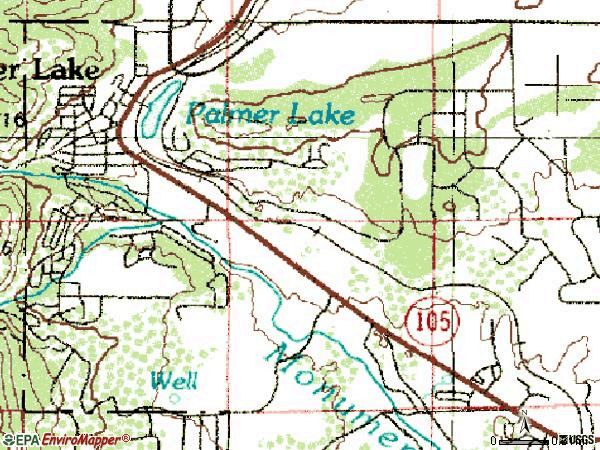 Zip code 80133 topographic map