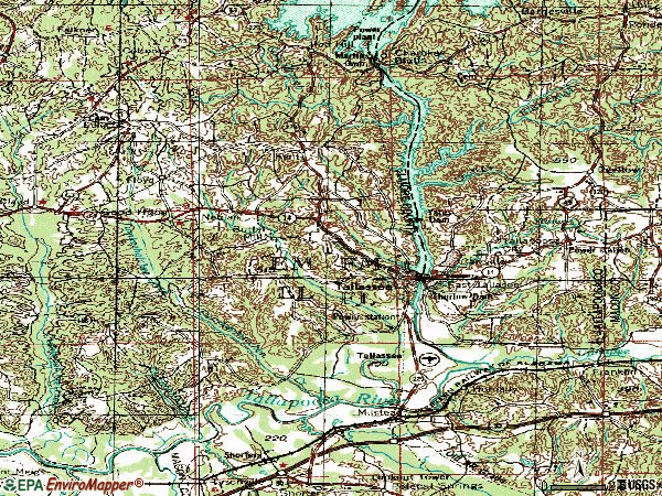 Zip code 36078 topographic map