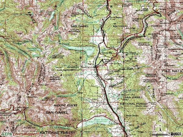 Zip code 80461 topographic map