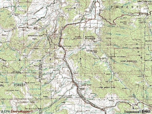 Zip code 80467 topographic map