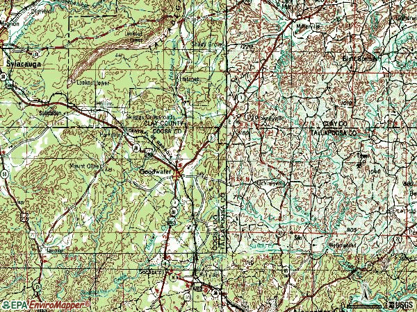 Zip code 35072 topographic map