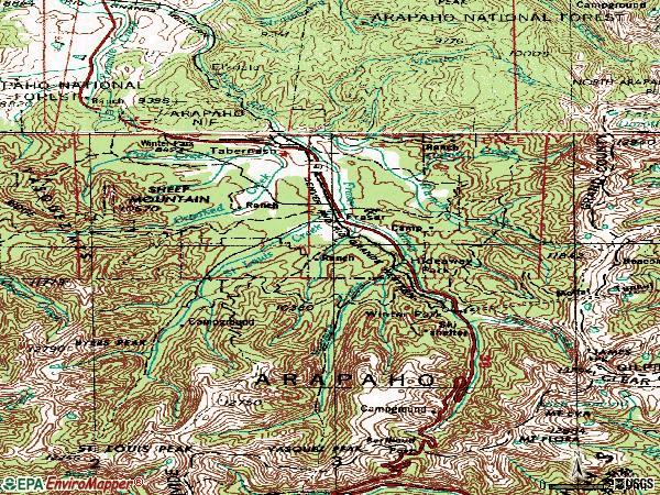 Zip code 80482 topographic map