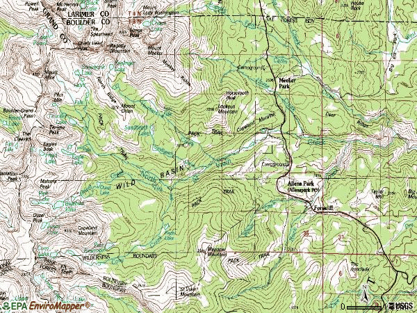 Zip code 80510 topographic map