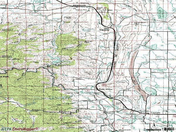 Zip code 80535 topographic map