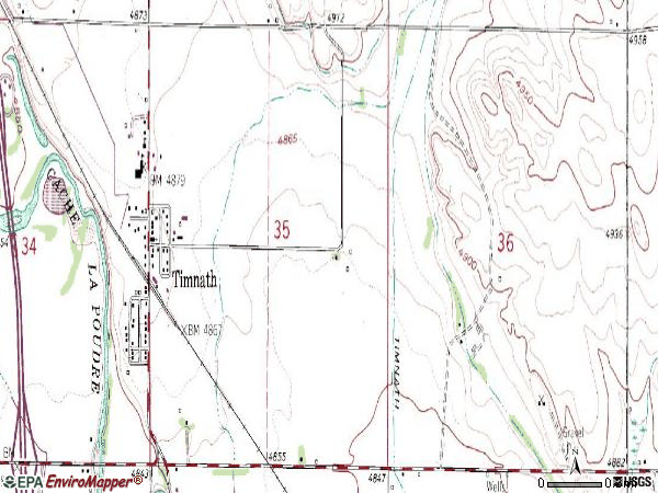 Zip code 80547 topographic map