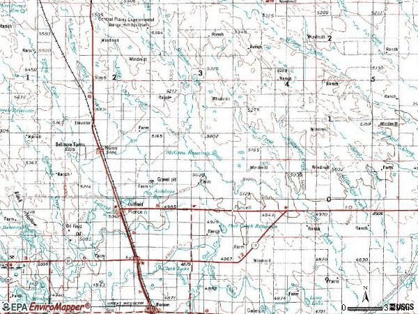 Zip code 80610 topographic map