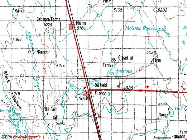 Zip code 80650 topographic map