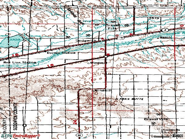 Zip code 80749 topographic map