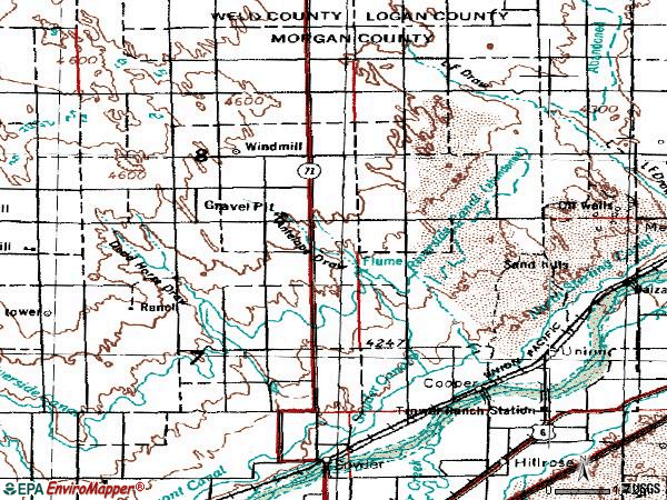 Zip code 80750 topographic map