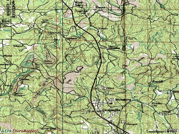 Zip code 35073 topographic map