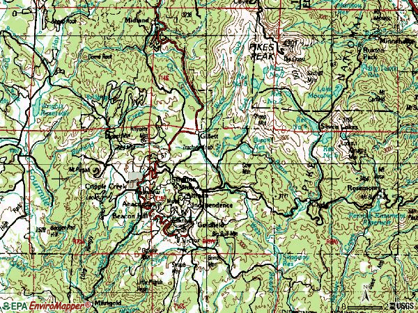 Zip code 80813 topographic map