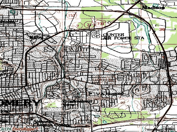 Zip code 36109 topographic map