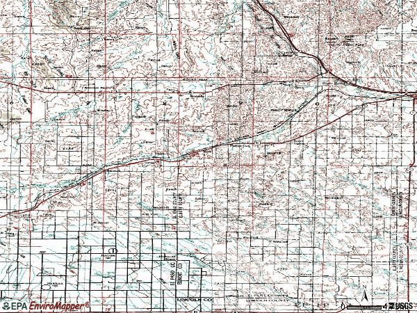 Zip code 80832 topographic map