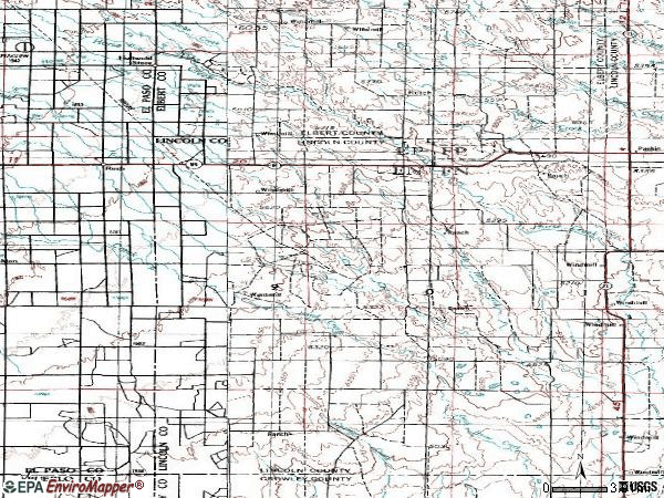 Zip code 80833 topographic map