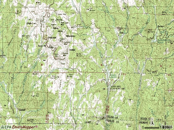 Zip code 80860 topographic map