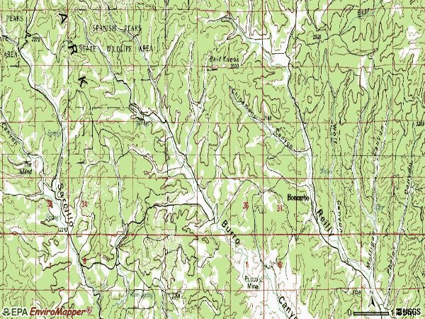 Zip code 81024 topographic map