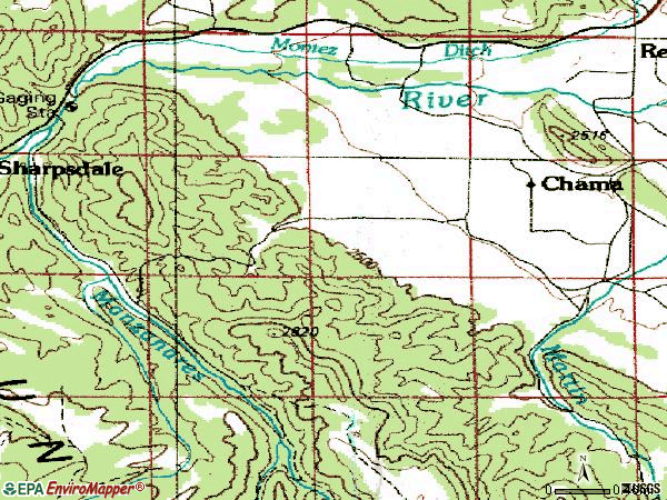 Zip code 81066 topographic map