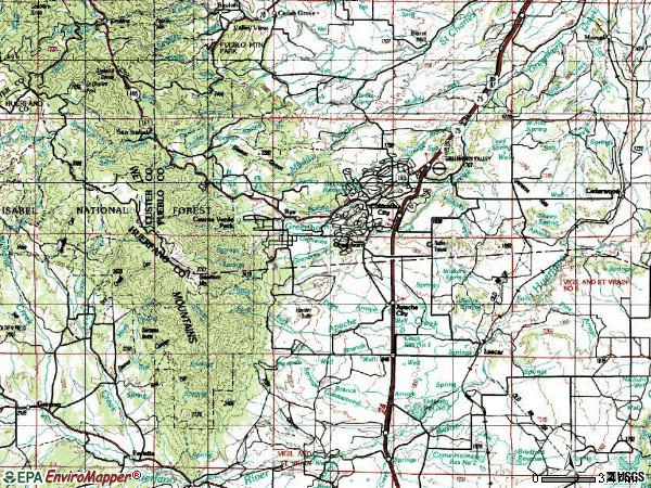 Zip code 81069 topographic map