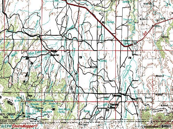 Zip code 81081 topographic map