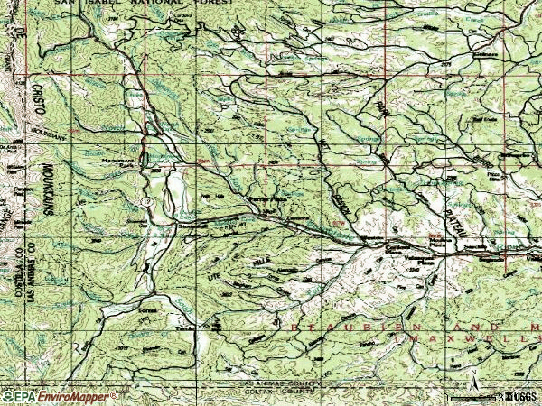 Zip code 81091 topographic map