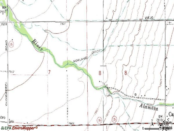 Zip code 81124 topographic map