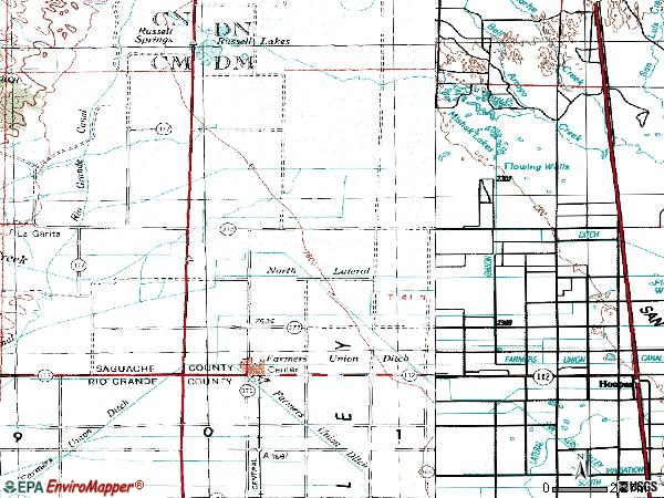 Zip code 81125 topographic map