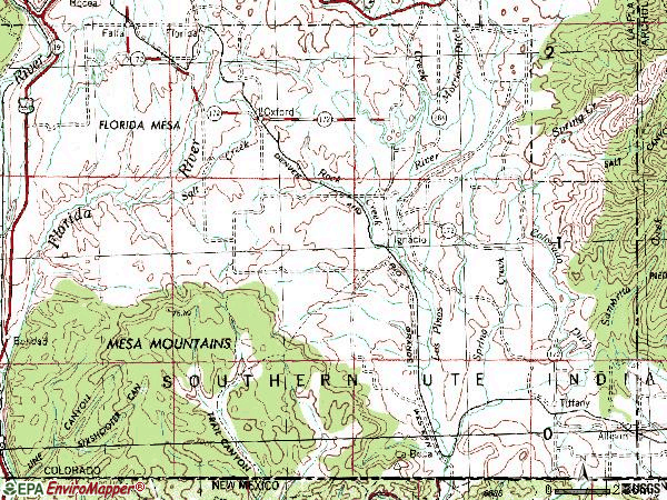 Zip code 81137 topographic map