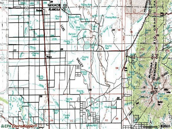 Zip code 81146 topographic map