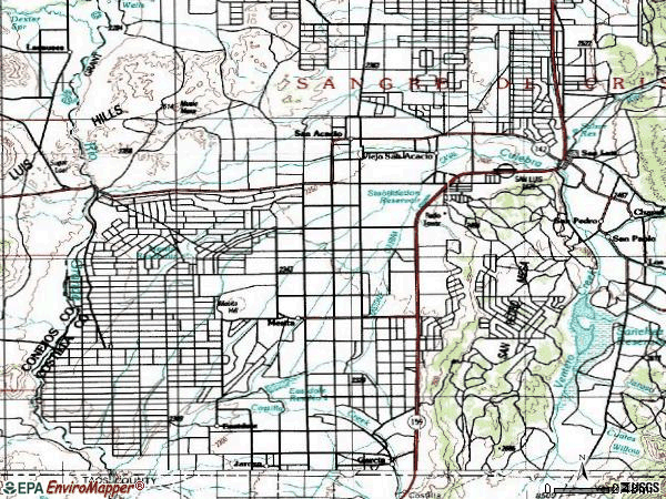 Zip code 81152 topographic map