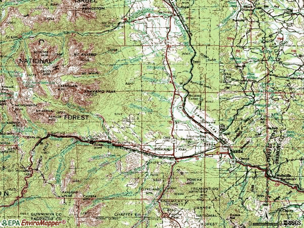 Zip code 81201 topographic map