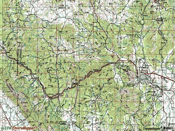 Zip code 81212 topographic map