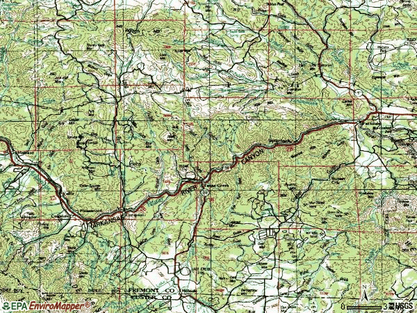 Zip code 81223 topographic map