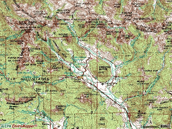 Zip code 81224 topographic map
