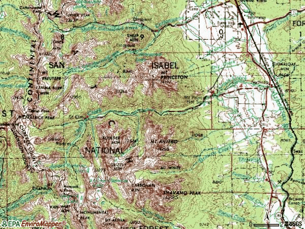 Zip code 81236 topographic map