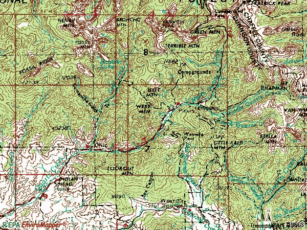 Zip code 81239 topographic map
