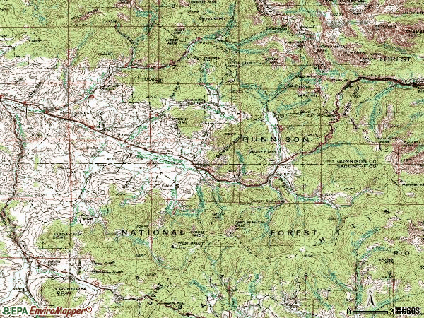 Zip code 81248 topographic map