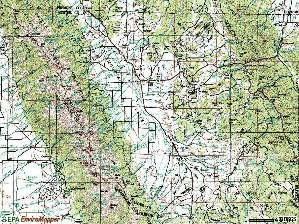 Zip code 81252 topographic map