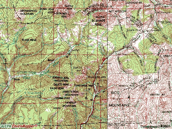 Zip code 81332 topographic map