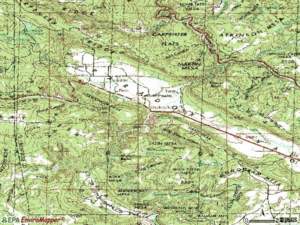 Zip code 81411 topographic map
