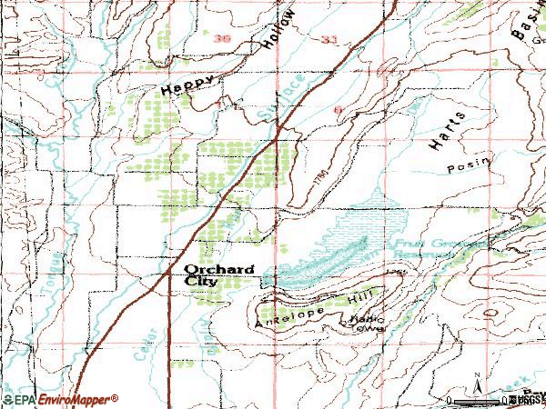 Zip code 81418 topographic map