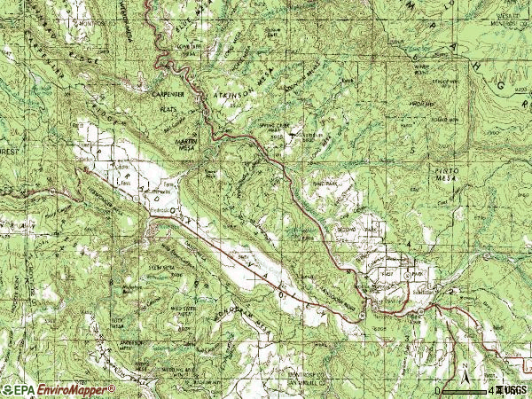 Zip code 81422 topographic map