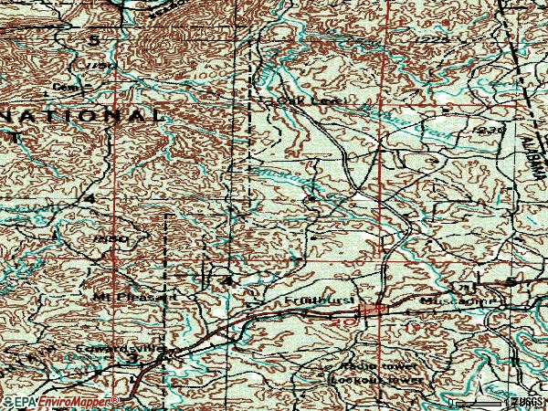 Zip code 36262 topographic map