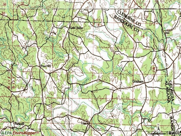 Zip code 36263 topographic map