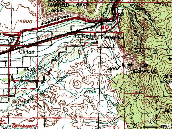 Zip code 81526 topographic map