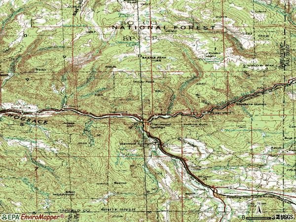 Zip code 81601 topographic map